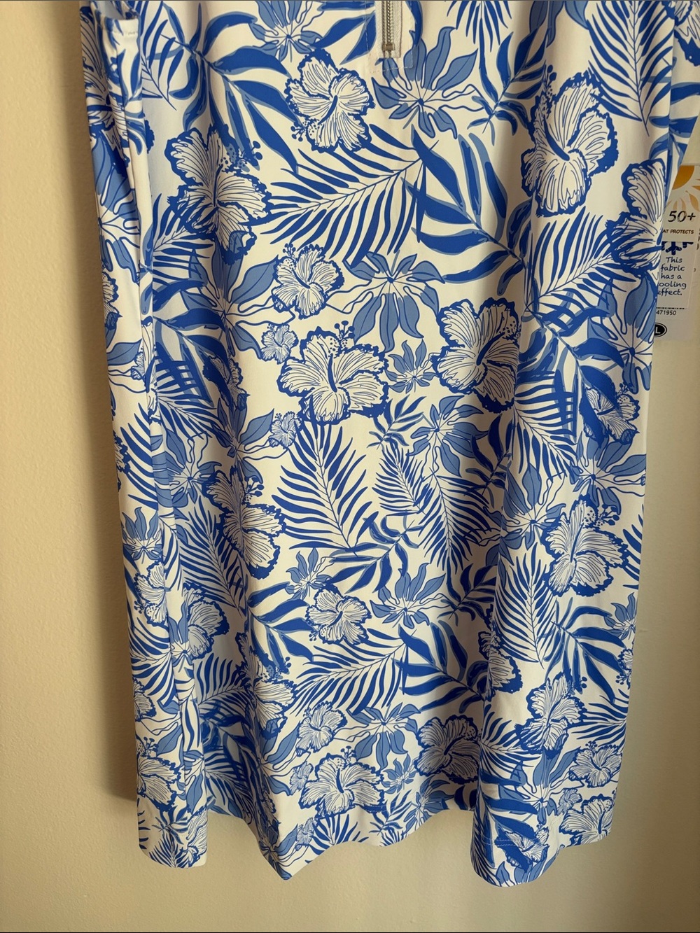Lulu-B Zipper SWING DRESS UPF50+ SUMMER BREEZE BLUE womens XL tropical beach NWT - Picture 5 of 13